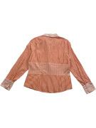TOMMY HILFIGER Striped Shirt Casual Orange-White Women’s L