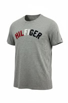 TOMMY HILFIGER T-Shirt Logo Print Γκρι Ανδρικό S