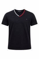 TOMMY HILFIGER T SHIRT MINIMAL BLACK MEN PRE OWNED M