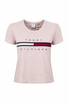 TOMMY HILFIGER T SHIRT MINIMAL ROSA CHIARO DONNA PRE OWNED S