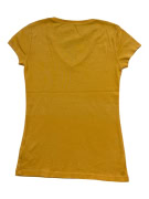 TOMMY HILFIGER T-SHIRT V-NECK CASUAL FLAG LOGO ΜΟΥΣΤΑΡΔΙ ΓΥΝΑΙΚΕΙΟ S