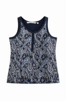 TOMMY HILFIGER TOP PAISLEY NAVY WOMEN PRE OWNED M