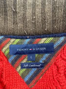 TOMMY HILFIGER ΖΑΚΕΤΑ ΠΛΕΚΤΗ VINTAGE ZIP LAMBSWOOL ΡΙΓΕ ΚΟΚΚΙΝΟ/ΚΑΦΕ ΑΝΔΡΙΚΗ L