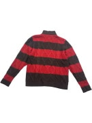 TOMMY HILFIGER ΖΑΚΕΤΑ ΠΛΕΚΤΗ VINTAGE ZIP LAMBSWOOL ΡΙΓΕ ΚΟΚΚΙΝΟ/ΚΑΦΕ ΑΝΔΡΙΚΗ L