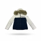 TOMMY JEANS ΓΥΝΑΙΚΕΙΟ ΜΠΟΥΦΑΝ ΠΟΥΠΟΥΛΕΝΙΟ ΜΕ ΚΟΥΚΟΥΛΑ ΚΑΙ ΓΟΥΝΑ ΔΙΧΡΩΜΟ ΛΕΥΚΟ-ΜΠΛΕ S