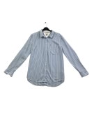 TOMMY JEANS WOMEN'S STRIPED SHIRT CLASSIC FLAG LOGO BLUE/WHITE L