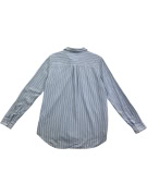 TOMMY JEANS WOMEN'S STRIPED SHIRT CLASSIC FLAG LOGO BLUE/WHITE L