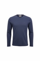 TOMMY JEANS LONG SLEEVE T-SHIRT CASUAL EMBROIDERED LOGO BLUE MEN'S L