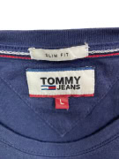 TOMMY JEANS LONG SLEEVE T-SHIRT CASUAL EMBROIDERED LOGO BLUE MEN'S L