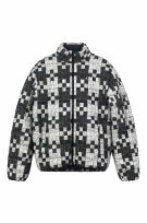 TOMMY JEANS PUFFER JACKET STREETWEAR BLACK GREY MENS PRE OWNED XL