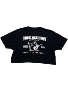 True Religion Γυναικείο Cropped T-Shirt Μαύρο Logo Print S