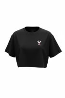 True Religion Γυναικείο Cropped T-Shirt Μαύρο Logo Print S