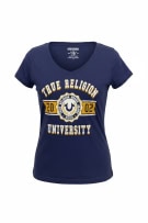 TRUE RELIGION T-SHIRT UNIVERSITY BIG LOGO ΜΠΛΕ ΓΥΝΑΙΚΕΙΟ S