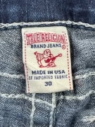 TRUE RELIGION ΤΖΙΝ ΣΟΡΤΣ Y2K BIG T EMBROIDERED LOGO ΜΠΛΕ UNISEX S