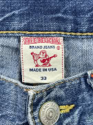 TRUE RELIGION ΤΖΙΝ ΒΕΡΜΟΥΔΑ Y2K EMBROIDERED LOGO ΜΠΛΕ UNISEX L