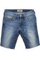 TRUE RELIGION ΤΖΙΝ ΒΕΡΜΟΥΔΑ Y2K EMBROIDERED LOGO ΜΠΛΕ UNISEX L