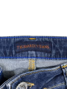 TRUSSARDI JEANS DENIM PANTS DISTRESSED LOGO BLUE WOMEN S