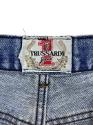 TRUSSARDI JEANS DENIM PANTS VINTAGE METAL LOGO BLUE MENS L