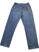 TRUSSARDI JEANS DENIM PANTS VINTAGE METAL LOGO BLUE MENS L