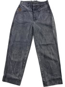 TRUSSARDI JEANS ΠΑΝΤΕΛΟΝΙ VINTAGE ΔΕΡΜΑΤΙΝΟ ΛΟΓΟΤΥΠΟ ΓΚΡΙ ΓΥΝΑΙΚΕΙΟ XS