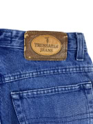 TRUSSARDI JEANS PANTALONI VINTAGE IN PELLE CON LOGO BLU DA DONNA XS