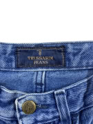 TRUSSARDI JEANS PANTALONI VINTAGE IN PELLE CON LOGO BLU DA DONNA XS