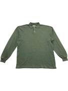 TRUSSARDI LONG SLEEVE POLO SHIRT CASUAL EMBROIDERED LOGO GREEN MENS XL