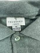 TRUSSARDI LONG SLEEVE POLO SHIRT CASUAL EMBROIDERED LOGO GREEN MENS XL