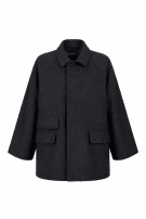 TRUSSARDI COAT MINIMAL BLACK MENS PRE OWNED XL