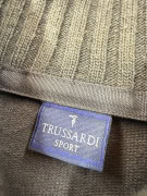 TRUSSARDI SPORT Felpa con zip al collo logo marrone da uomo M