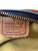 TRUSSARDI BORSA A SPALLA VINTAGE NAVY MARRONE DONNA PRE OWNED