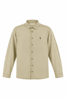 U S POLO ASSN CAMICIA MINIMAL BEIGE UOMO PRE OWNED L