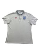 UMBRO INGHILTERRA POLO CON LOGO RICAMATO BIANCO UNISEX XL