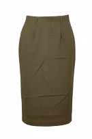United Colors of Benetton Khaki Wool Midi Skirt Women’s Size S