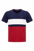 US POLO ASSN GRAPHIC TEE COLOR BLOCK NAVY RED ΑΝΔΡΙΚΟ PRE OWNED M