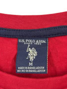 US POLO ASSN LONG SLEEVE T SHIRT MINIMAL RED MEN PRE OWNED M