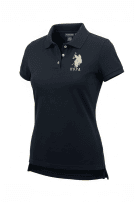U.S. POLO ASSN. ΜΠΛΟΥΖΑ POLO GOLD LOGO ΜΑΥΡΟ ΓΥΝΑΙΚΕΙΟ XS