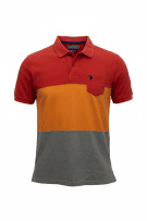 U.S. Polo Assn. Polo T-shirt Colorblock Classic Logo Rosso Arancione Grigio Uomo S