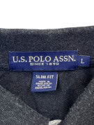 US POLO ASSN POLO ΜΠΛΟΥΖΑ SLIM FIT ΜΑΥΡΟ ΑΝΤΡΙΚΟ PRE OWNED L