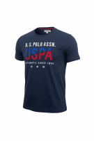 U.S. POLO ASSN. T-SHIRT CASUAL USPA ΛΟΓΟΤΥΠΟ ΣΚΟΥΡΟ ΜΠΛΕ ΑΝΔΡΙΚΟ XL