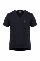 U.S. POLO ASSN T SHIRT MINIMAL BLACK MEN PRE OWNED M