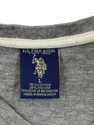US POLO ASSN V NECK T SHIRT MINIMAL ΓΚΡΙ ΑΝΤΡΙΚΟ PRE OWNED L