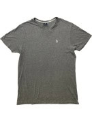US POLO ASSN V NECK T SHIRT MINIMAL ΓΚΡΙ ΑΝΤΡΙΚΟ PRE OWNED L