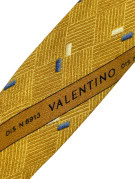 VALENTINO CRAVATTA CLASSICA GEOMETRICA SENAPE UOMO PRE OWNED