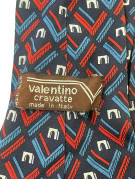 VALENTINO TIE VINTAGE NAVY MENS PRE OWNED