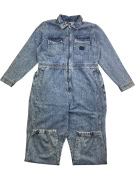 VANS Tuta intera in denim con logo vintage acid wash blu unisex 2XL