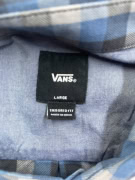 VANS CAMICIA A QUADRI TAILORED FIT LOGO BLU/GRIGIO DA UOMO L