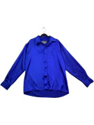 VERSACE CLASSIC V2 VINTAGE SHIRT EMBROIDERED LOGO ROYAL BLUE WOMEN'S L