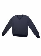 VERSACE COLLECTION Πλεκτό V-Neck Pullover Merino Wool Μπλε Ανδρικό L