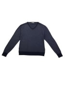 VERSACE COLLECTION Πλεκτό V-Neck Pullover Merino Wool Μπλε Ανδρικό L